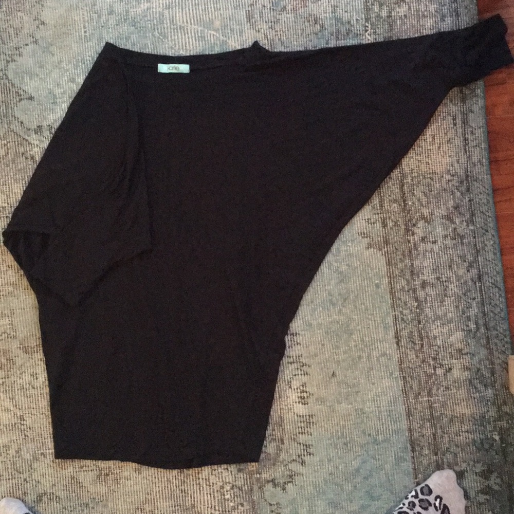 black stretch jersey blouse